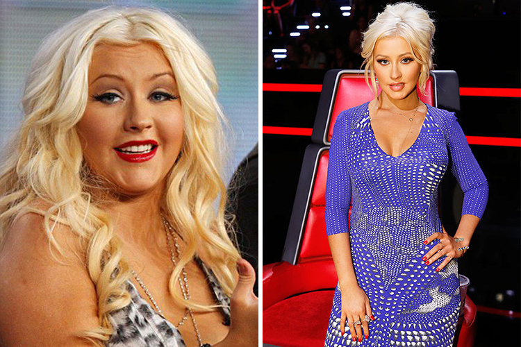 Photos of Christina Aguilera who lost 40 lbs after the childbirth