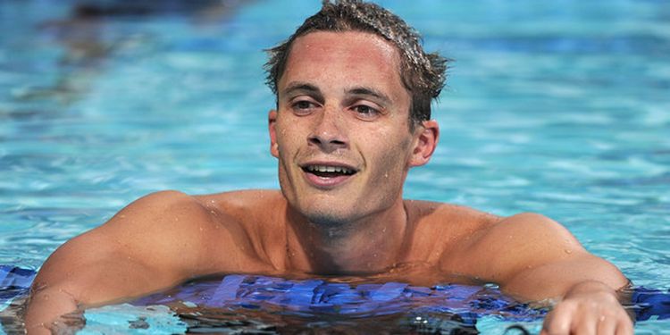 Photo of swimmer, Eric Shanteau whos competed despite testicular cancer diagnosis