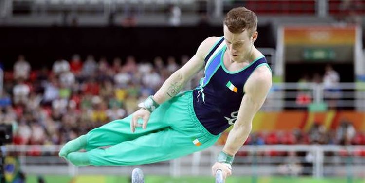 Photo of Kieran Behan, Irish Gymnast who competed despite of tumor removed from his leg