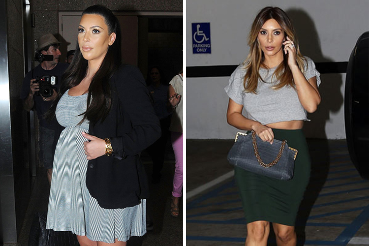 Photos of Kim Kardashian who shed almost 80 lbs after her child was born