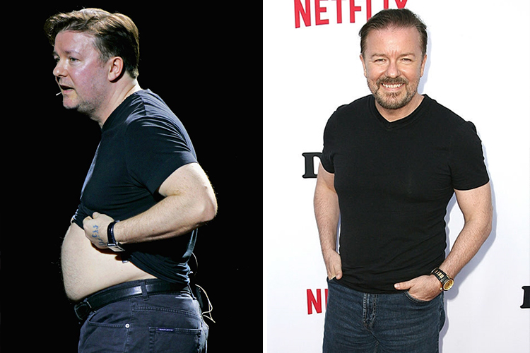 Photo of Ricky Gervais who was overweight in The Office