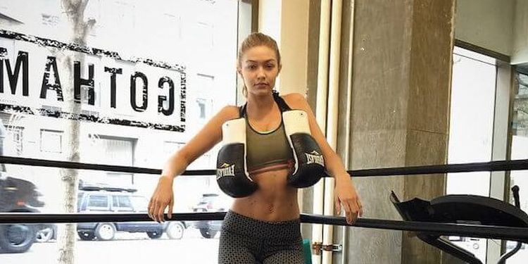 Workout addict Gigi Hadid after her boxing session. 