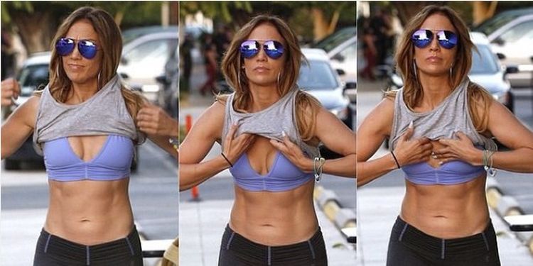 Workout addict Jennifer Lopez after the training session.