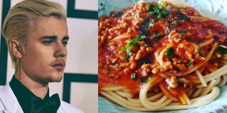 Image of Justin Bieber favorite food