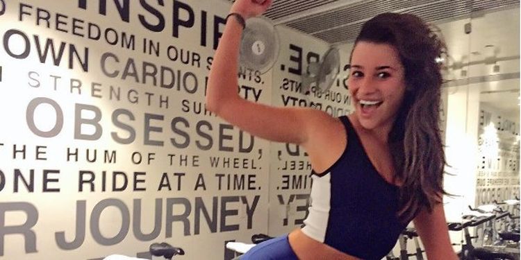 Workout addict Lea Michele in the gym. 