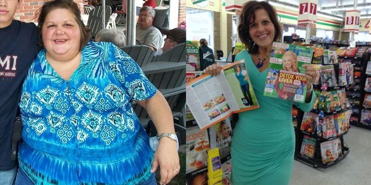 Image of Theresa Borawski before and after natural weight loss transformation