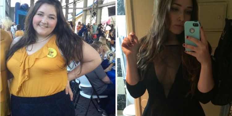 Image of Anonymous woman before and after natural weight loss transformation