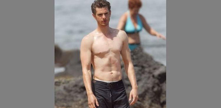 Photo of Andrew Garfield shirtless looking ripped