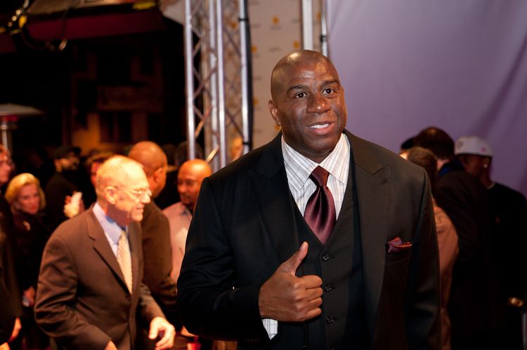 Photo of basketball star, Magic Johnson who contracted HIV in 1991