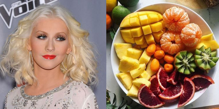 Image of Christina Aguilera and her health tip