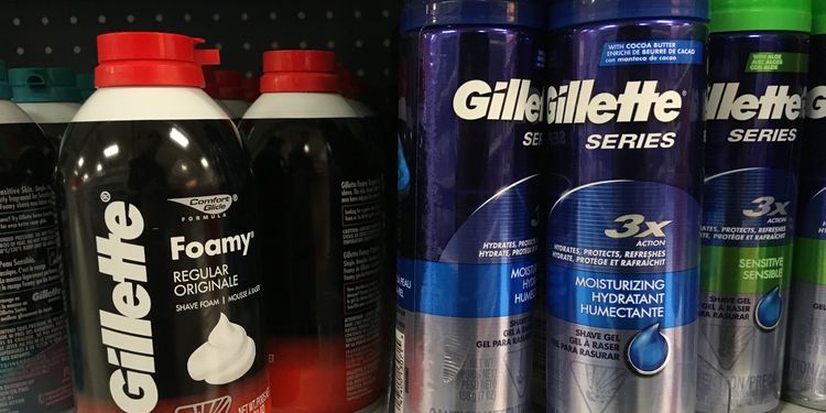 Photo of shaving cream on shelf