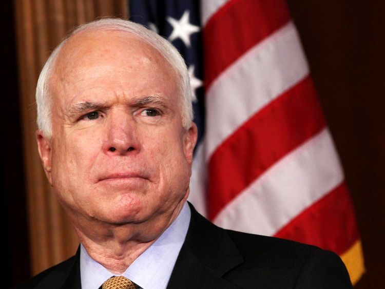 Photo of John McCain who suffered from skin cancer