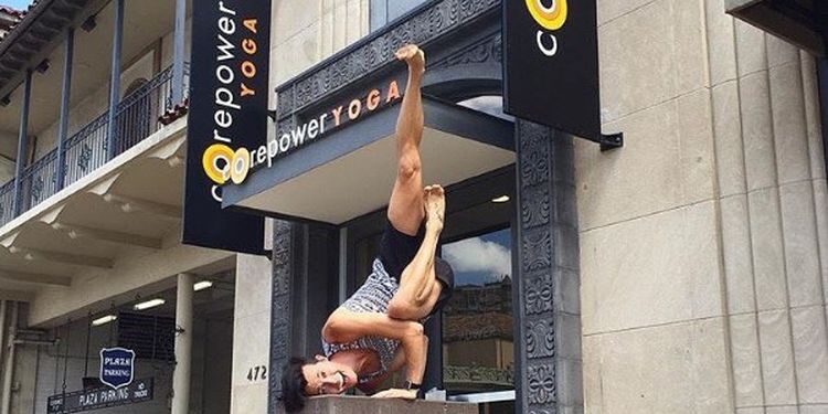 Image of a woman doing yoga