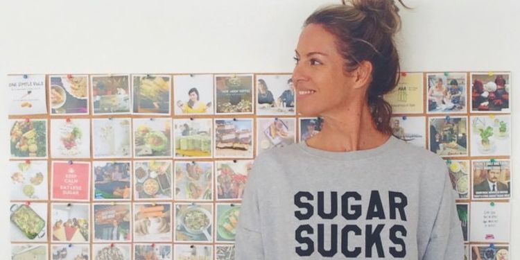 Wellness warrior Sarah Wilson in the Suger Sucks long sleeve.