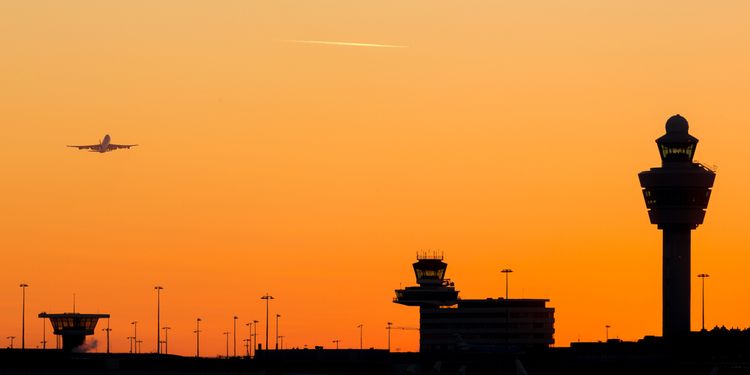 Photo of Airport tower in sunset 