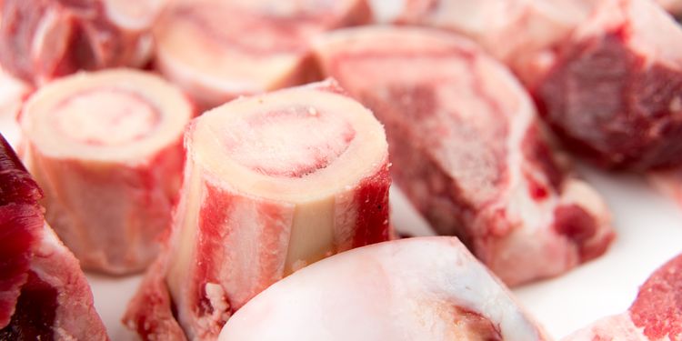 Photo of raw lamb and beef bones