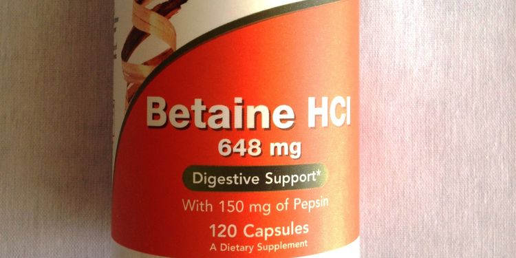 Photoof betaine HCL supplement bottle