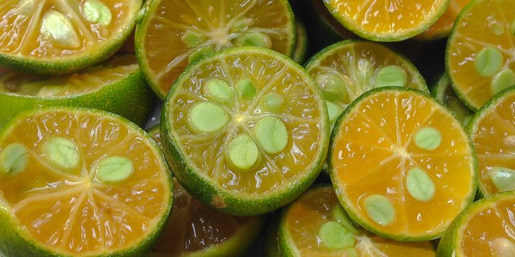 Photo of sliced calamansi fruits