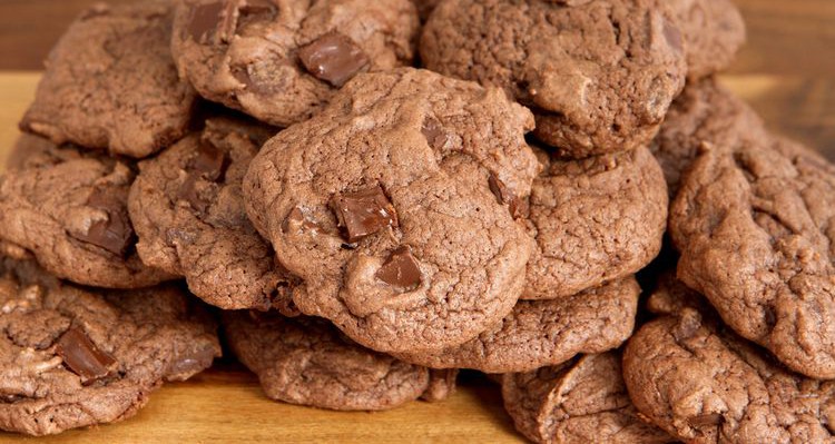 Photo close up of chocolate chip cookies