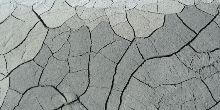 Photo of a clay ground cracks after drought