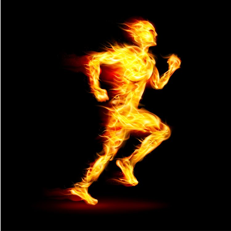 Illustration of Fiery Running Man