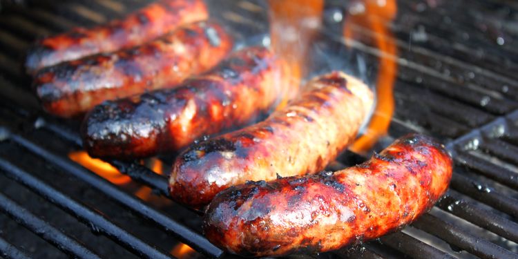 Photo of a grill sausages