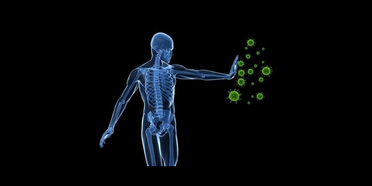 Photo Illustration of a human defending himself form infection