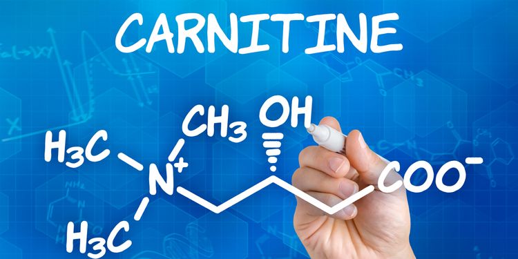 Image of hand drawing formula of carnitine