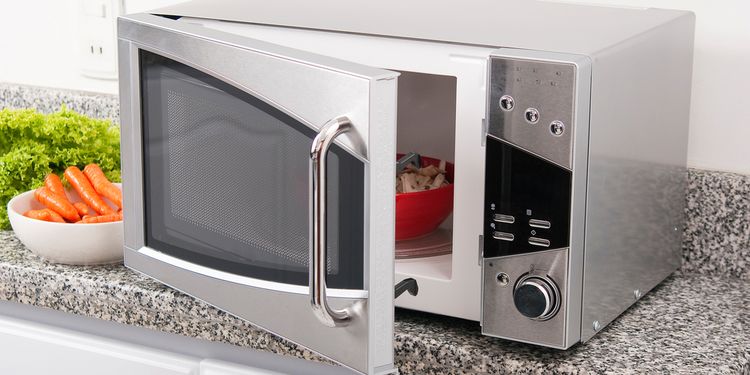 Photo of microwave oven with opened doors