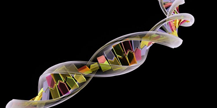 Artistic representation of DNA strand. MTHFR Gene