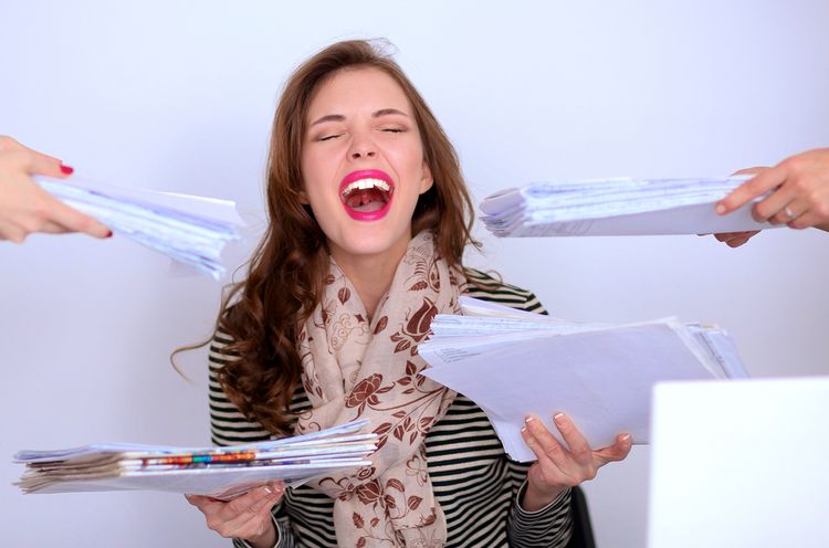 Photo of a Stressed Woman in office