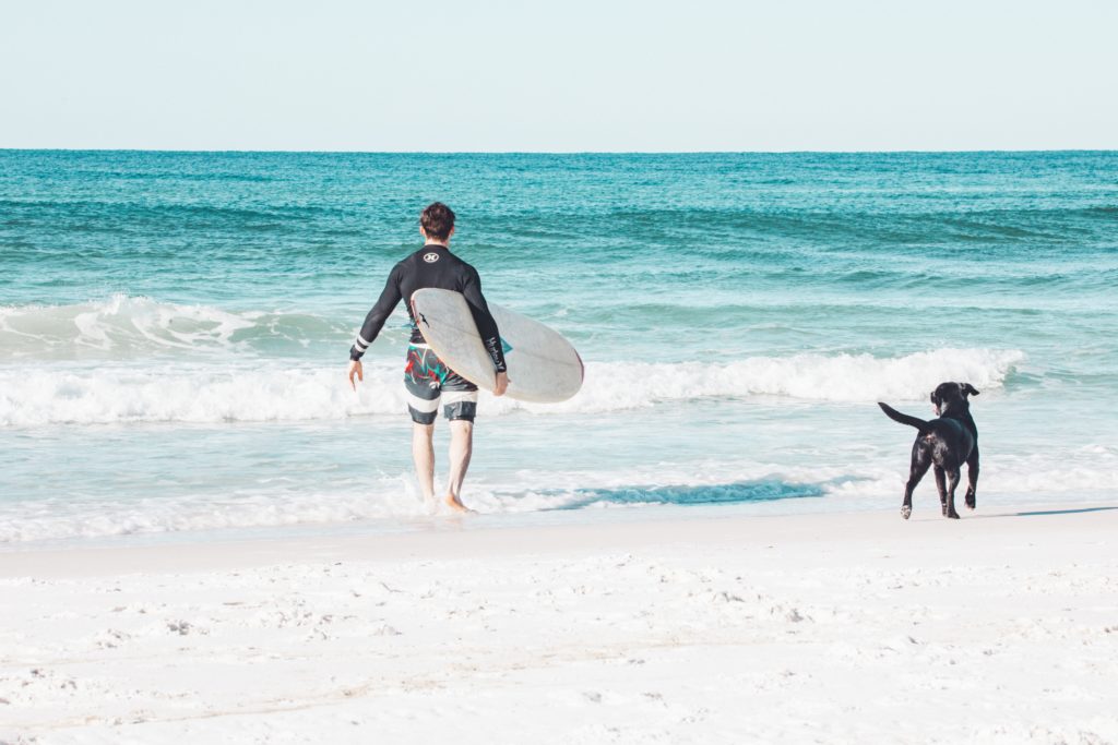 surfing in Destin, FL