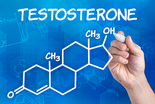 Illustration of a testosterone molecule