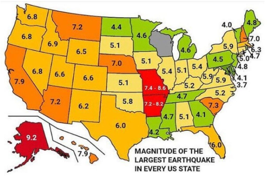 earthquake map