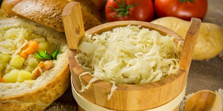 Photo of a fermented cabbage which is good in battle against dysbiosis